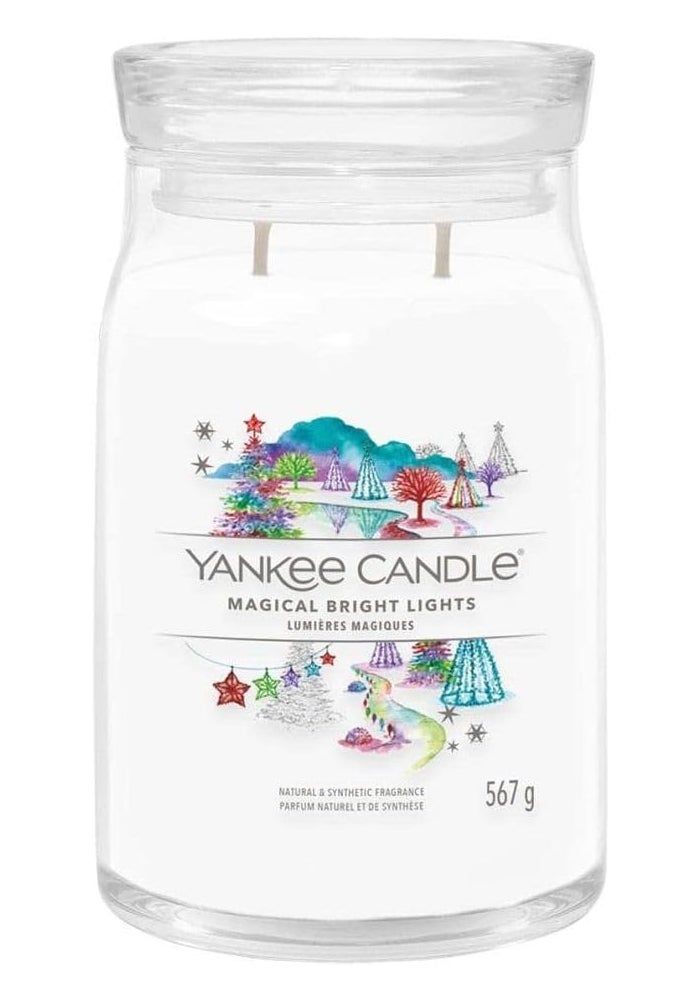 YANKEE CANDLE Signature Scented Jar Candle-567g | Magical Bright Lights |Double wick candle - Image 1